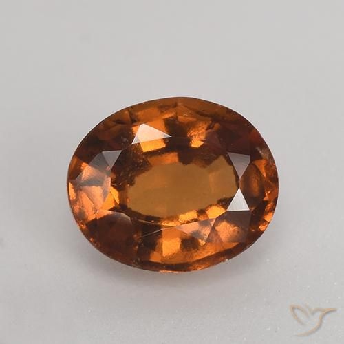 1.38ct 자연스러운 미디엄 다크 오렌지 헤소나이트 가넷, 타원형, VS