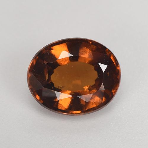 1.54캐럿 천연 미디엄 다크 오렌지 헤소나이트 가넷, 타원형 컷, 7.7×6.3 mm, VS-SI