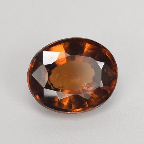 1.54캐럿 천연 미디엄 다크 오렌지 헤소나이트 가넷, 타원형 컷, 7.7×6.3 mm, VS-SI
