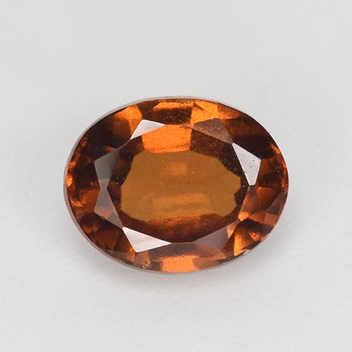 1.50캐럿 천연 미디엄 다크 오렌지 헤소나이트 가넷, 타원형 컷, 7.7×6 mm, VS