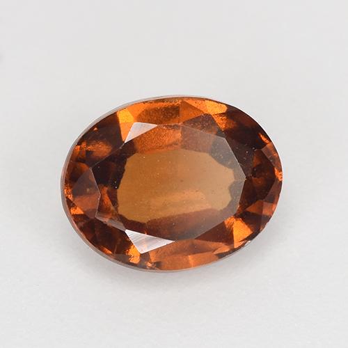 1.50캐럿 천연 미디엄 다크 오렌지 헤소나이트 가넷, 타원형 컷, 7.7×6 mm, VS