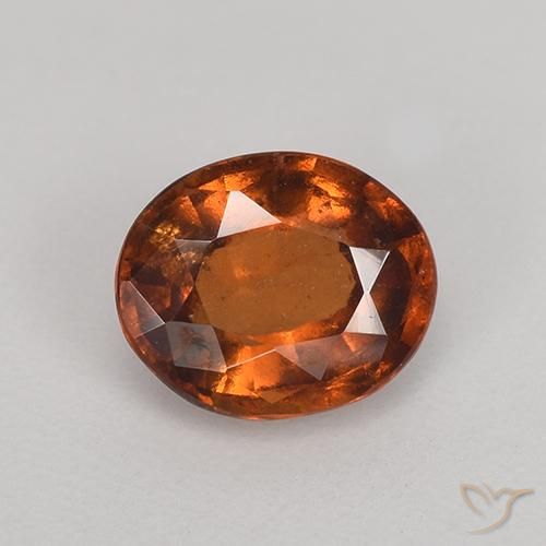 1.15ct 자연스러운 딥 오렌지 헤소나이트 가넷, 타원형, VS
