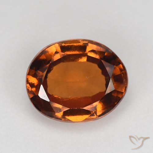 1.68ct 자연스러운 앰버 오렌지 헤소나이트 가넷, 타원형, VS