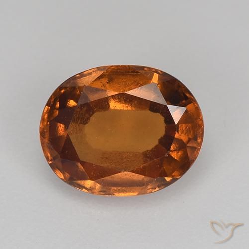 1.60ct 자연스러운 미디엄 오렌지 헤소나이트 가넷, 타원형, VS