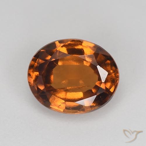 1.35ct 자연스러운 미디엄 다크 오렌지 헤소나이트 가넷, 타원형, VS
