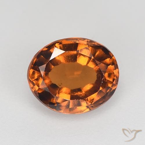 1.48ct 자연스러운 미디엄 다크 오렌지 헤소나이트 가넷, 타원형, VS