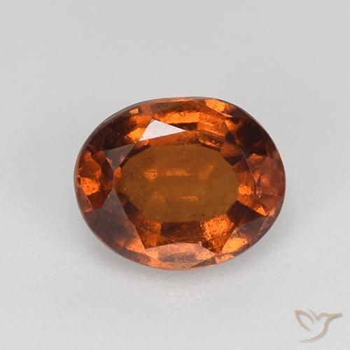 1.40ct 자연스러운 딥 오렌지 헤소나이트 가넷, 타원형, VS