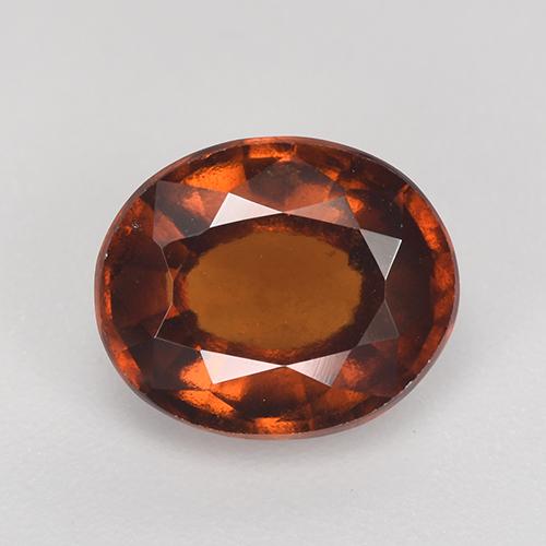 3.03캐럿 천연 앰버 오렌지 헤소나이트 가넷, 타원형 컷, 9.5×8 mm, VS
