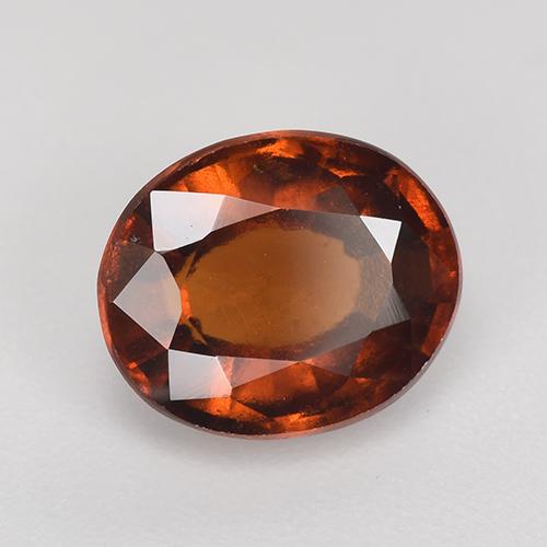 3.03캐럿 천연 앰버 오렌지 헤소나이트 가넷, 타원형 컷, 9.5×8 mm, VS