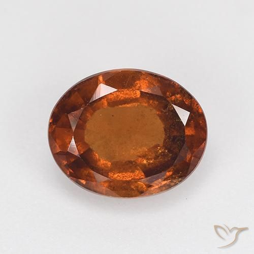 2.08ct 자연스러운 앰버 오렌지 헤소나이트 가넷, 타원형, VS-SI