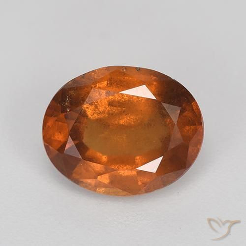 2.20ct 자연스러운 붉은 오렌지 헤소나이트 가넷, 타원형, VS-SI