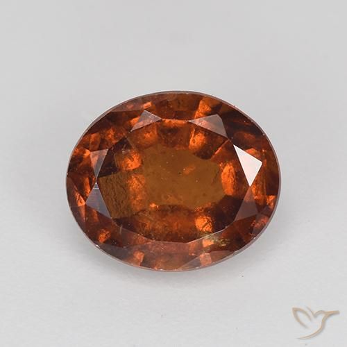 2.03ct 자연스러운 붉은 오렌지 헤소나이트 가넷, 타원형, VS-SI
