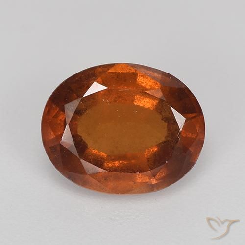 2.37ct 자연스러운 붉은 오렌지 헤소나이트 가넷, 타원형, VS-SI