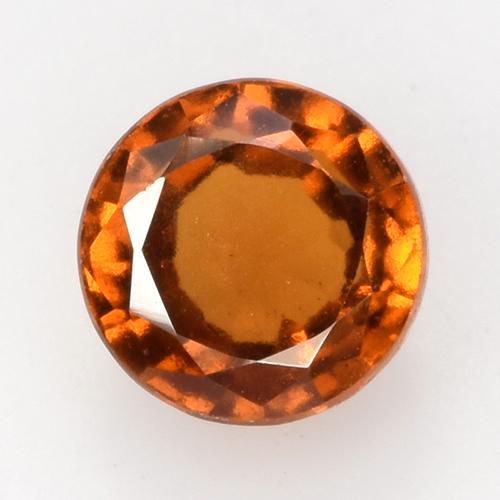 2.11캐럿 천연 딥 오렌지 헤소나이트 가넷, 라운드 컷, 7.15 mm, VVS-VS