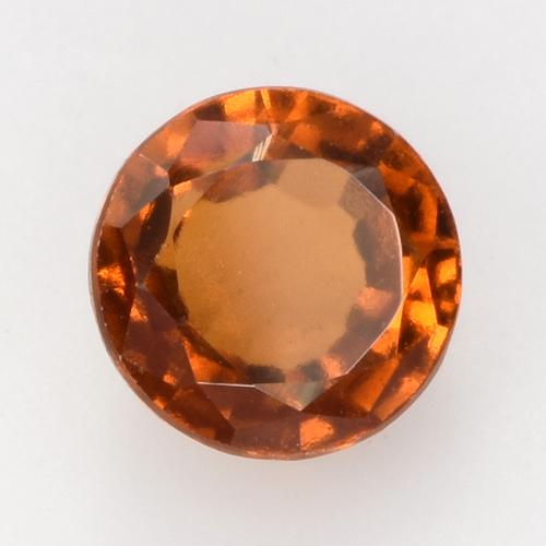 2.11캐럿 천연 딥 오렌지 헤소나이트 가넷, 라운드 컷, 7.15 mm, VVS-VS