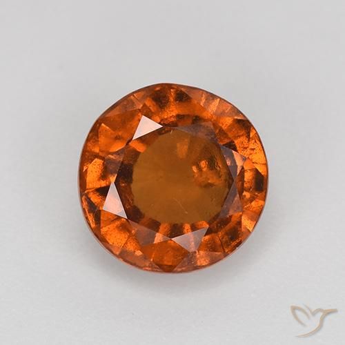 2.10ct 자연스러운 앰버 오렌지 헤소나이트 가넷, 둥근, VS-SI