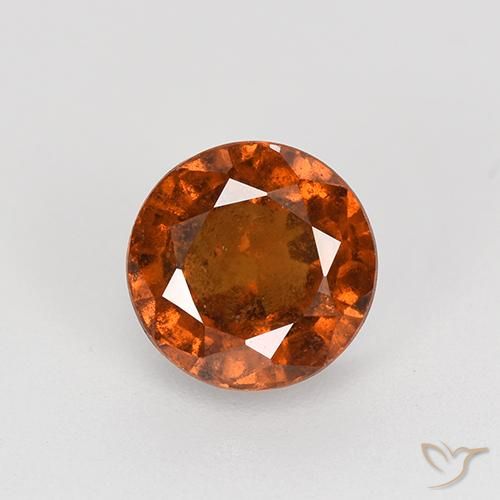 1.83ct 자연스러운 붉은 오렌지 헤소나이트 가넷, 둥근, VS-SI