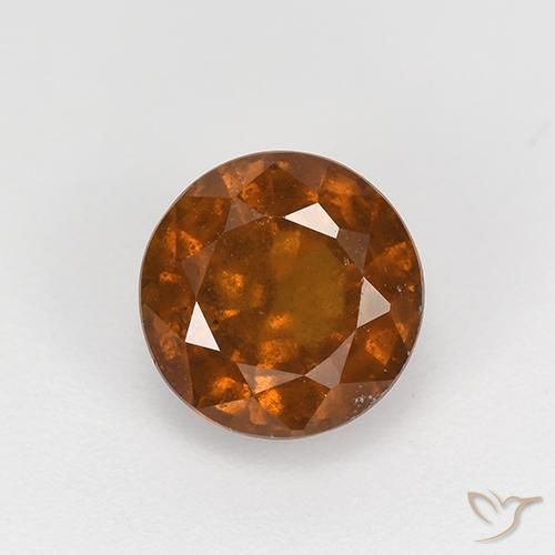 1.76ct 자연스러운 붉은 오렌지 헤소나이트 가넷, 둥근, VS-SI