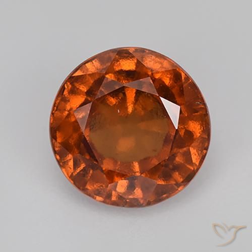 2.06ct 자연스러운 딥 오렌지 헤소나이트 가넷, 둥근, VS