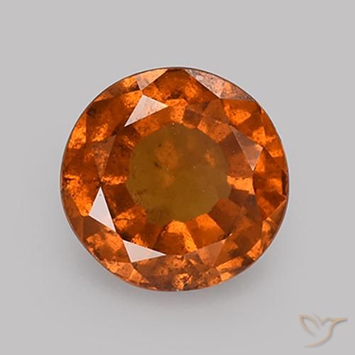 1.87ct 자연스러운 붉은 오렌지 헤소나이트 가넷, 둥근, VS