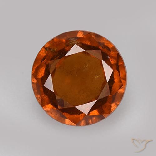 2.03ct 자연스러운 딥 오렌지 헤소나이트 가넷, 둥근, VS-SI