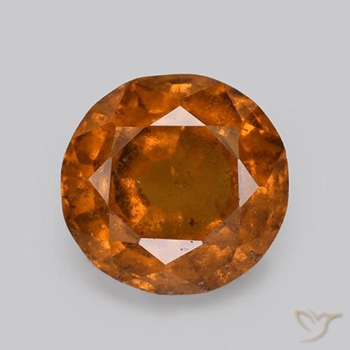 2.60ct 자연스러운 딥 오렌지 헤소나이트 가넷, 둥근, VS-SI