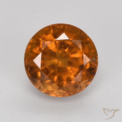 1.79ct 자연스러운 딥 오렌지 헤소나이트 가넷, 둥근, VS