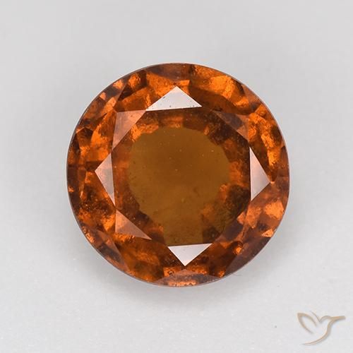 2.06ct 자연스러운 다크 오렌지 헤소나이트 가넷, 둥근, VS-SI
