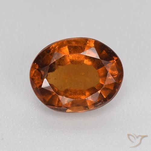1.34ct 자연스러운 딥 오렌지 헤소나이트 가넷, 타원형, VS-SI