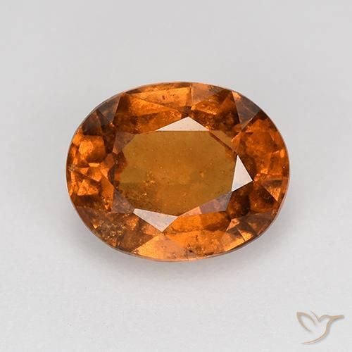 1.65ct 자연스러운 앰버 오렌지 헤소나이트 가넷, 타원형, VS-SI