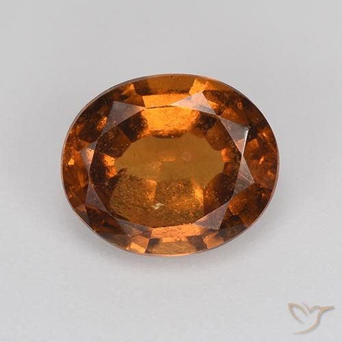 1.70ct 자연스러운 미디엄 다크 오렌지 헤소나이트 가넷, 타원형, VS-SI