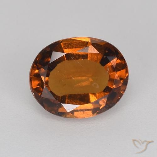1.22ct 자연스러운 미디엄 다크 오렌지 헤소나이트 가넷, 타원형, VS