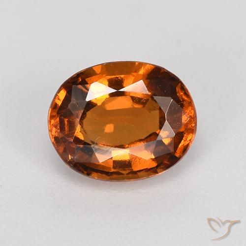 1.24ct 자연스러운 딥 오렌지 헤소나이트 가넷, 타원형, VS