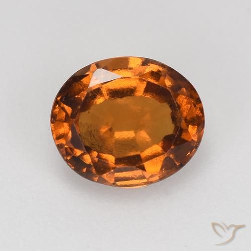 1.17ct 자연스러운 미디엄 다크 오렌지 헤소나이트 가넷, 타원형, VS