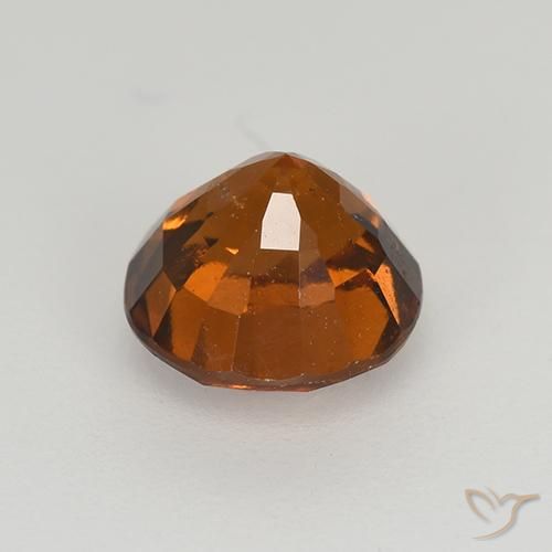 1.66캐럿 천연 딥 오렌지 헤소나이트 가넷, 라운드 컷, 6.82 mm, VS