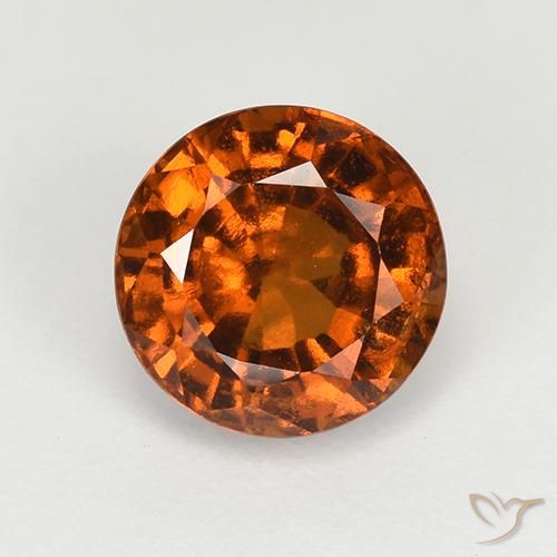 1.89ct 자연스러운 딥 오렌지 헤소나이트 가넷, 둥근, VS