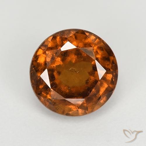 1.93ct 자연스러운 딥 오렌지 헤소나이트 가넷, 둥근, VS