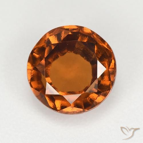 1.73ct 자연스러운 앰버 오렌지 헤소나이트 가넷, 둥근, VVS-VS