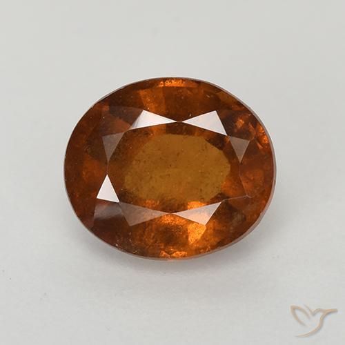 1.67ct 자연스러운 다크 오렌지 헤소나이트 가넷, 타원형, VS-SI