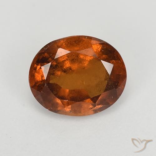 1.57ct 자연스러운 다크 오렌지 헤소나이트 가넷, 타원형, VS-SI
