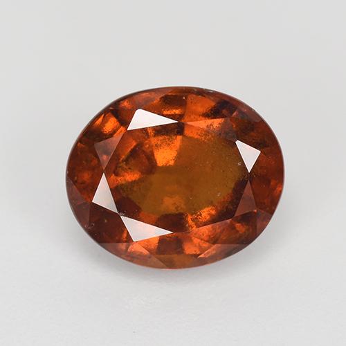 3.16캐럿 천연 딥 오렌지 헤소나이트 가넷, 타원형 컷, 9.5×7.9 mm, VS-SI