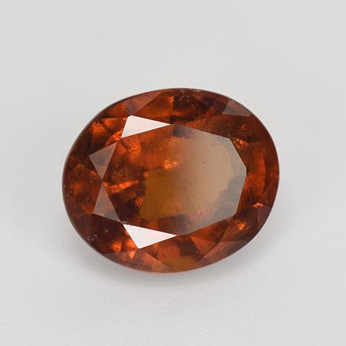3.16캐럿 천연 딥 오렌지 헤소나이트 가넷, 타원형 컷, 9.5×7.9 mm, VS-SI