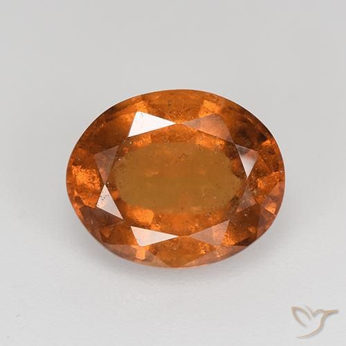 3.08캐럿 천연 미디엄 다크 오렌지 헤소나이트 가넷, 타원형 컷, 9.6×7.8 mm, VS-SI