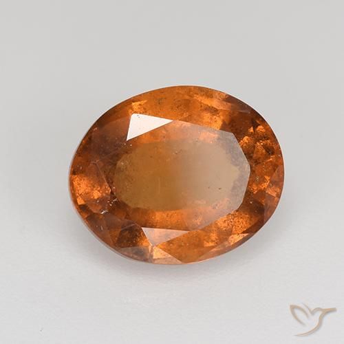 3.08캐럿 천연 미디엄 다크 오렌지 헤소나이트 가넷, 타원형 컷, 9.6×7.8 mm, VS-SI