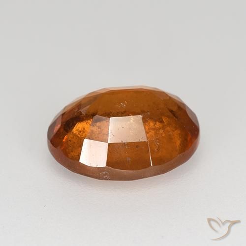3.08캐럿 천연 미디엄 다크 오렌지 헤소나이트 가넷, 타원형 컷, 9.6×7.8 mm, VS-SI