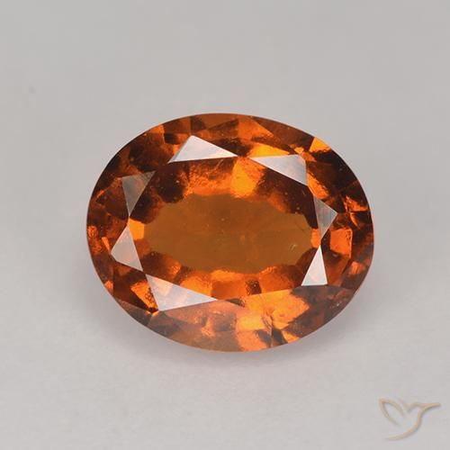 2.10ct 자연스러운 앰버 오렌지 헤소나이트 가넷, 타원형, VS