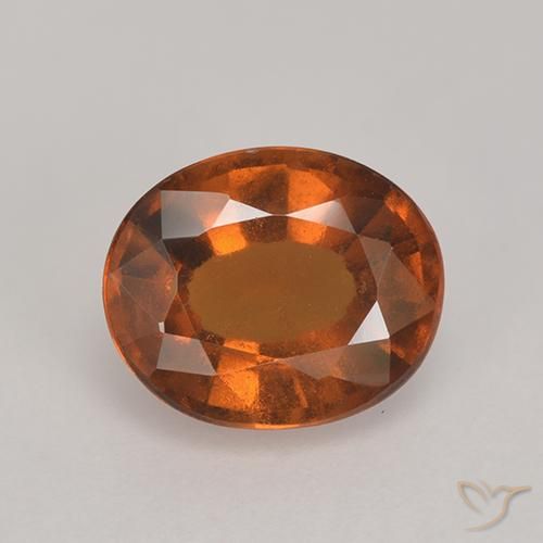 2.45ct 자연스러운 미디엄 다크 오렌지 헤소나이트 가넷, 타원형, VS