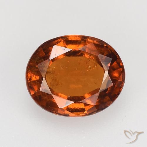 2.82캐럿 천연 딥 오렌지 헤소나이트 가넷, 타원형 컷, 9.2×7.6 mm, VS-SI