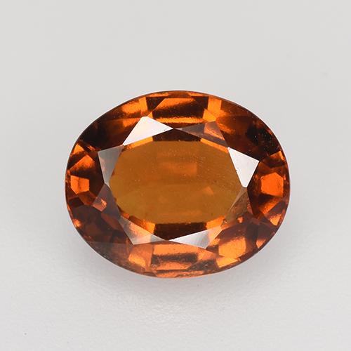 2.47캐럿 천연 딥 오렌지 헤소나이트 가넷, 타원형 컷, 8.8×7.3 mm, VVS-VS