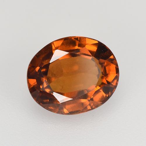 2.47캐럿 천연 딥 오렌지 헤소나이트 가넷, 타원형 컷, 8.8×7.3 mm, VVS-VS